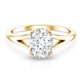 thumbnail image 4 of Rosec Jewels Certified Moissanite Oval Engagement Ring 2 Carat - Split Shank Ring (7X9 mm, D-VS1 Quality), 18K Yellow Gold, US 6.50, 4 of 8