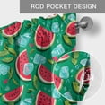 thumbnail image 6 of Summer Watermelon Farmhouse Short Window Curtain Valances, Green Tropical Ice Cubes Cartoon Rod Pocket Kitchen Valances for Living Room Bedroom Bathroom Cafe 42" x 18", 6 of 8