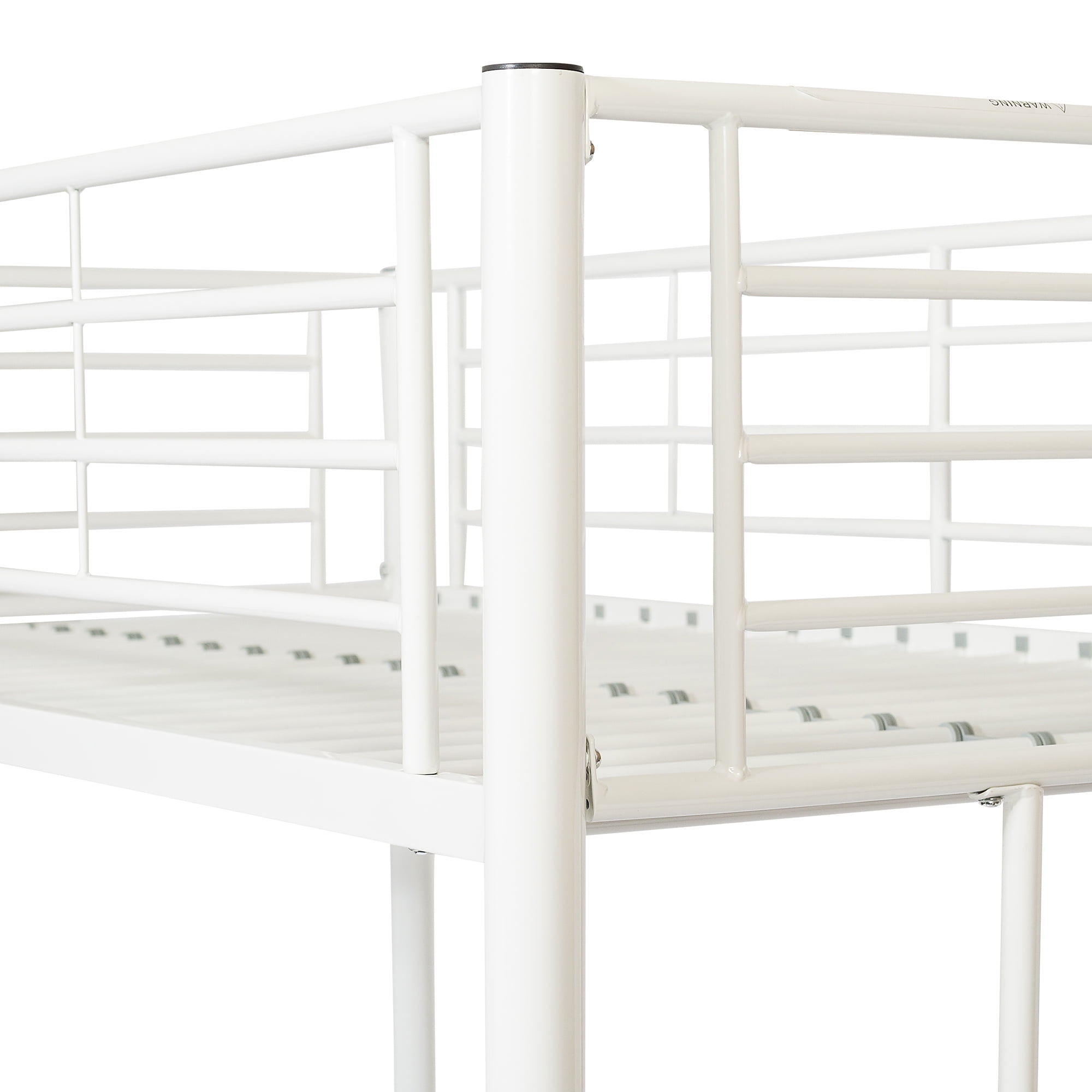 Walker Edison Premium Traditional Twin Metal Loft Bed, White