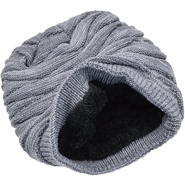 Gorro cálido para hombres y mujeres - gorros largos holgados - gorro de invierno con patrón de punto a cuadros Forro polar muy suave Xemadio LL-1616