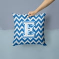 thumbnail image 2 of Carolines Treasures Letter E Chevron Blue and White Fabric Decorative Pillow 14Hx14W multicolor, 2 of 4