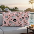 thumbnail image 4 of Pink Halloween Outdoor Waterproof Pillow Covers, Cat Bat Ghost Pumpkins Decorative Rectangle Throw Pillowcase Sofa Cushion Sham for Patio/Couch/Chair, 20"x12" 2 Pack, 4 of 8