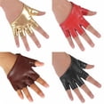 thumbnail image 3 of SPRING PARK Fashion Sexy Women Girls Solie Color Half Finger Fingerless Cool Driving Dance Gloves Gifts, 3 of 4