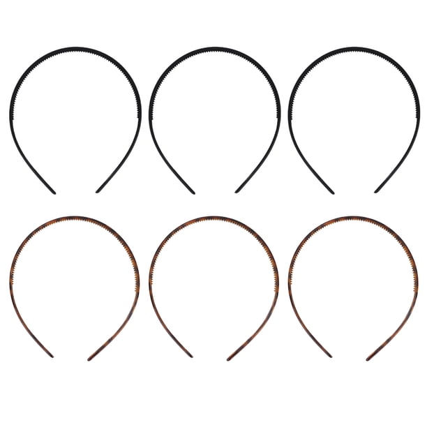 6 piezas hebilla sección diadema dientes de plástico diadema aro niñas accesorios para el cabello
