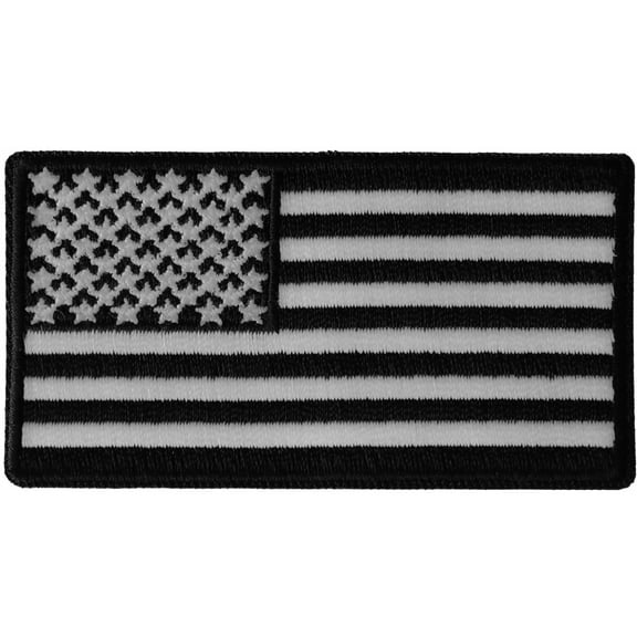 US Flag Patch Black and White 3 Inch