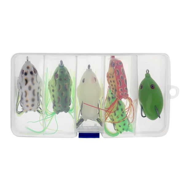 6 Pieces Hollow Frog Fishing Soft s with Box for Bass