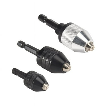 NEW 3PCS 1/4 Inch Hex Shank Keyless Drill Chuck Quick Change Adapter Converter Impact Drills Bits, Electric Tool Accessories