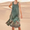 thumbnail image 1 of WILLBEST Vestido Largo Informal De Verano Para Mujer, Estampado, Sin Mangas, Hasta La Rodilla, Para Playa, Cuello Redondo, Con Bolsillos, Para Vacaciones, Viajes Y Uso Diario., 1 of 3