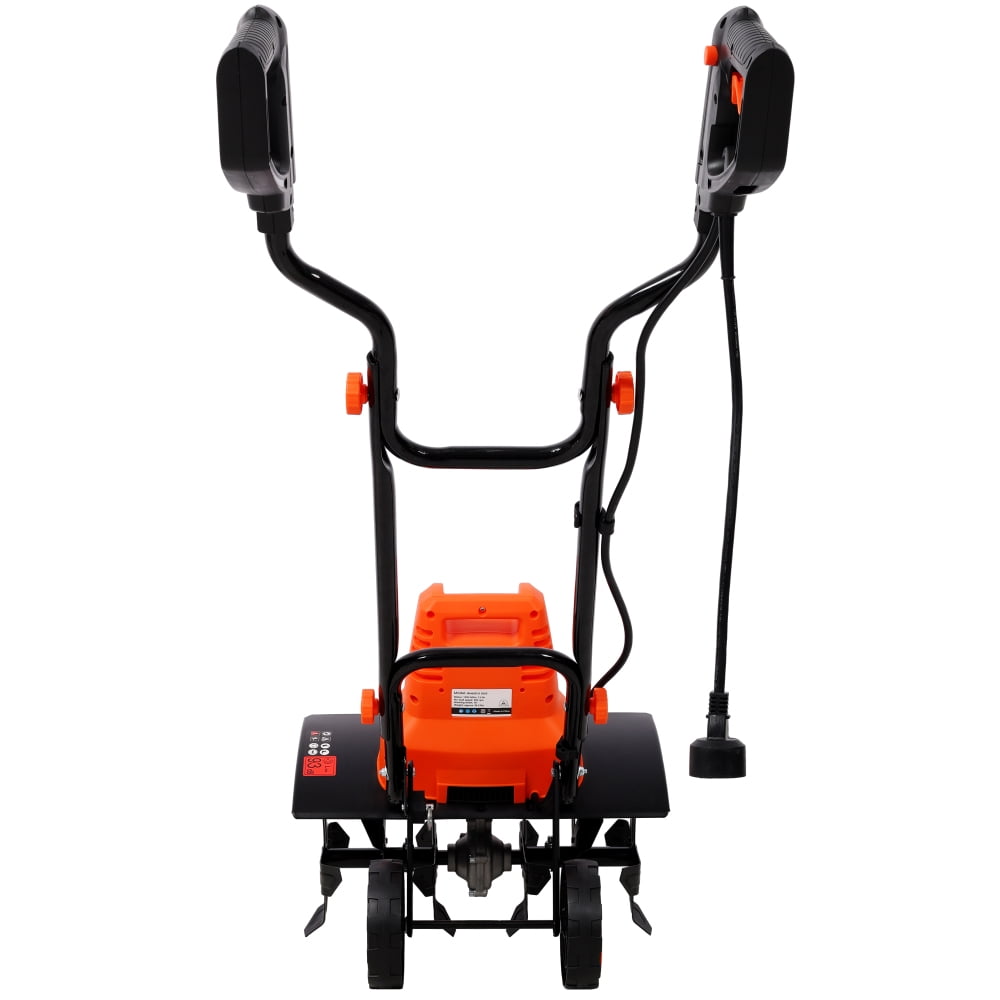 NOBOLEA 13.5AMP Electric Tiller,120V/60HZ,18-Inch Width 9-Inch Depth Corded Powerful Tiller,With 24 Steel Tines,Adjustable Wheels,for Garden Lawn Yard