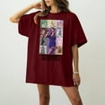 thumbnail image 4 of TayIor Sw1ft Chemises, Tyler Sw1ft Merch, Tyler Sw1ft, Mode Décontractée Imprimée Col Rond Manches Courtes Chemises Blouse Femme Graphique Amateur de Musique TKFASHION Vin m, 4 of 6
