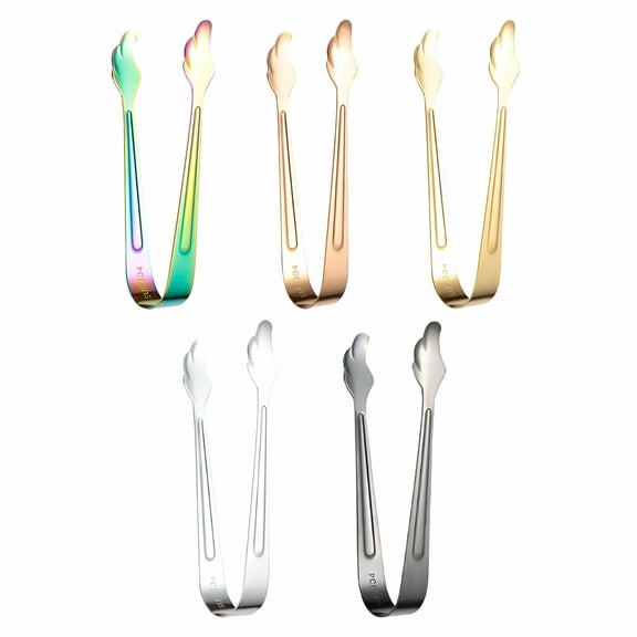 ACDANC 5Pcs Stainless Steel Mini Serving Tongs for Tea Party and Food