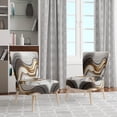 thumbnail image 2 of Designart "Grey-Toned Geode Waves III" Grey Wave Upholstered Accent Chair - Modern Arm Chair For Bedroom, 2 of 5