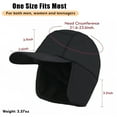 thumbnail image 6 of IC ICLOVER Waterproof Men's Winter Hats with Visor Warm Fleece Lined Baseball Cap Earflaps Trapper Hat for Men Women, Black, 6 of 7
