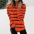 thumbnail image 2 of DDAPJ pyju Women's Striped Sweatshirts Fall Fashion Side Slit Pullover Tops Loose Casual Crewneck Sweatshirt, 2 of 6