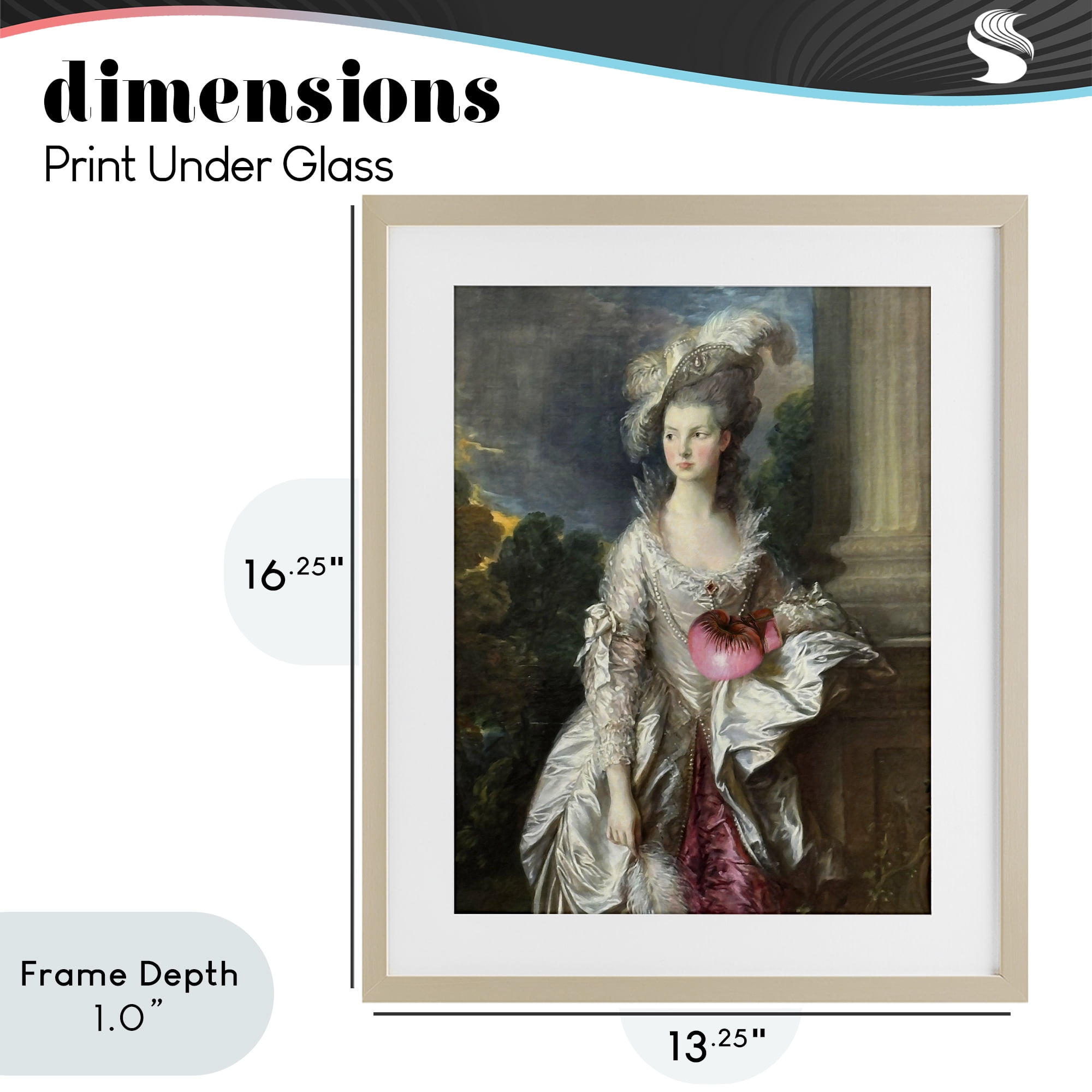 Stupell Industries Historical Lady with Boxing Glove Birch Framed Print Under Glass, design by Grotto Studios
