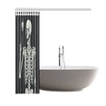 thumbnail image 3 of WOPOP Black and White Shower Curtain, Human Skeleton Skull Polyester Fabric Shower Curtain Bathroom Sets 66x72 Inches, 3 of 3