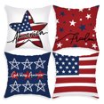 thumbnail image 4 of 4th of July Decorations Pillow Covers, Hwkond 4PC Pillow Set Independence Day Flag Four Piece Set Peach Skin Velvet Print Living Room Sofa Pillowcase Bedroom Cushion, 4 of 5
