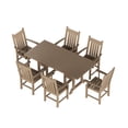 thumbnail image 3 of WestinTrends Malibu 7 Piece Outdoor Dining Set, All Weather Poly Lumber Patio Table and Chairs Furniture Set, 71" Trestle Dining Table with Umbrella Hole and 6 Arm Chairs, Weathered Wood, 3 of 7