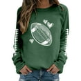 thumbnail image 2 of Football Sweatshirt for Women Crew Neck Long Sleeve Graphic Printed Pullover Shirt Lightweight Casual Loose Fit Fashion Tops 2025, 2 of 5