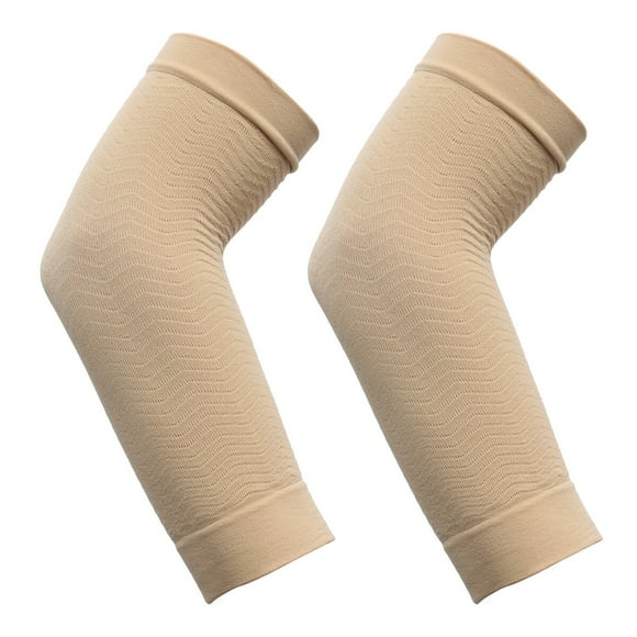 ROSENICE 1 Pair Elastic Compression Arm Sleeves Slimming Improve Shaper Sleeve Protective Upper Arms Shaper Sleeve for Fitness (Beige)