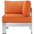 thumbnail image 4 of Modway Shore Fauteuil d'Angle de Patio Extérieur en Aluminium et Tissu, Argent/orange, 4 of 4