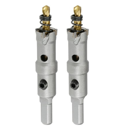 

17mm Carbide Hole Cutter Hole Saws for Stainless Steel Metal Triangular Shank Limit Step with Center Drill 2pcs