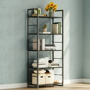 ODK Bookshelf, 5 Tier Shelf Storage Organizer, Modern Book Shelf with Metal Frame for Bedroom, Living Room and Home Office, Black