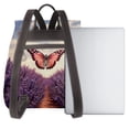 thumbnail image 3 of Balery Butterfly Over Lavender Mochila de Cuero para Mujeres, Gran Capacidad, Bolsa de Viaje Multifuncional, Mochila de Cuero y Bolsa de Hombro para Mujeres, 3 of 4