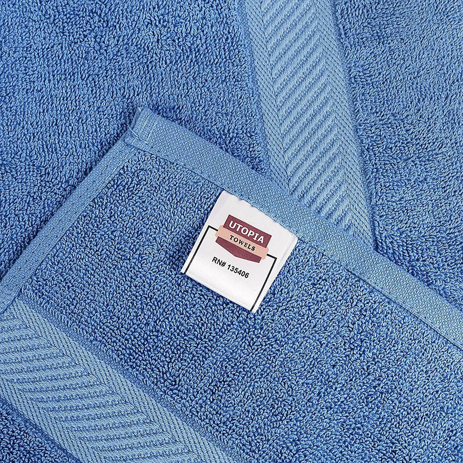 Pack 6 Cotton Bath Towels 22x44 Inch Super Absorbent  For Pool Spa