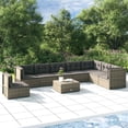 thumbnail image 1 of vidaXL 8 Piece Garden Lounge Set with Cushions Grey Poly Rattan, 1 of 5