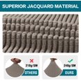 thumbnail image 3 of Stretch Jacquard Chair Seat Covers Seat Covers for Dining Room Chair Covers Chair Seat Slipcovers Removable Washable Chair Seat Cushion Slipcovers for Dining Room (2 Pack, Taupe), 3 of 7