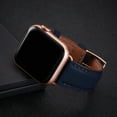 thumbnail image 5 of WFEAGL Apple Watch Series Genuine Leather Replacement Band 42mm 44mm 45mm Dark Blue/Rose Gold, 5 of 8