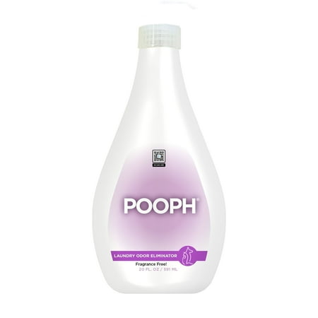 Pooph Laundry Odor Eliminator, 20 oz Bottle (10 Loads), Fragrance Free, No Harsh Chemicals