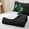 thumbnail image 4 of Erosebridal Gamepad Games Twin Quilt Set,Green Hexagon Geometric Twin Coverlet Set For Boys,2 Pieces, 4 of 7