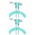 thumbnail image 3 of Youkk Fast Charging Cable Double Elbow Data Cord Replacement for Android Mobile Phone for Micro USB Interface Green 1M 2Set, 3 of 6