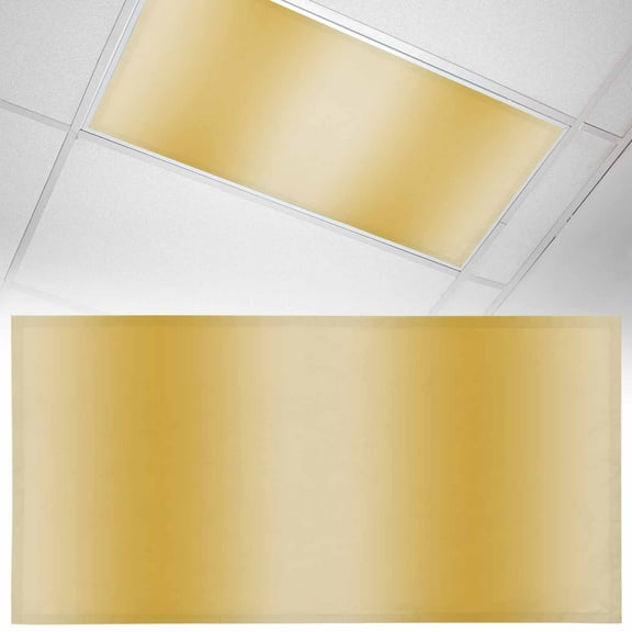 1 Pack Ginger Yellow Fluorescent Light Covers for Ceiling Lights Gradient Ombre Magnetic Ceiling Light Covers Overhead Light Filters for Office Classroom Home
