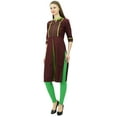 thumbnail image 3 of Phagun Women Solid Pattern Mandarin Collar Straight Kurti Indian Designer Ethnic Dress, 3 of 9