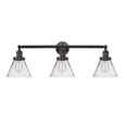 thumbnail image 4 of Innovations Lighting  Cone 3 Light 32" Bath Vanity Light Clear/Matte Black, 4 of 5