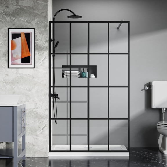 Kaisneo 46 x 72 in 0.2 Inch Thick Tempered Glass Walk-In Shower Door