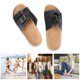 thumbnail image 4 of Zapatillas planas de verano para hombre, sandalias sin cordones de cuero PU de moda informal al aire libre, hebilla ajustable, negro, 42-1 pieza Sailing, 4 of 10