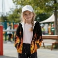 thumbnail image 4 of Uorisanigo Kids Hoodie Hoodes Sweatshirt Soft Zipper Fire Flame Print Hoodies Jacket Lightweight Long Sleeve Shirts Pollover Tops Fashion Clothes School Party Birthday Christmas, 4 of 7