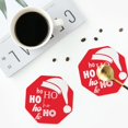 thumbnail image 4 of Vsdgher Saying Ho Ho Ho Leather Coasters for Drinks, Durable Drink Coasters 4 Set for Tabletop Protection, Luxurious Home Décor and Housewarming Gift-Octagon, 4 of 6