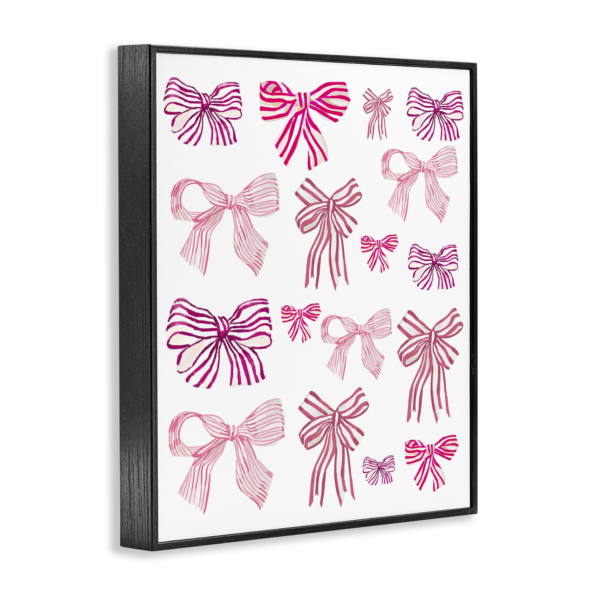 Stupell Industries Varied Pink Bows Beauty & Fashion Painting Black Framed Art Print Wall Art, 11 x 14