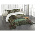 thumbnail image 3 of Ambesonne Nature Quilted Bedspread Set 3 Pcs, Abstract Deer and Tree House, Queen Size, Multicolor, 3 of 5