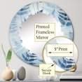 thumbnail image 3 of Designart "Nature s Magic in Blue Fern Fonds I" Floral Round Wall Mirror - Modern Oval Printed Decorative Oversized Mirror - Multiple Color Options, 3 of 4
