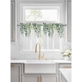thumbnail image 2 of Half Window Curtain 36 Inches Long, Teal Botanical Window Treatment Curtain Drapes, Sage Green Eucalyptus Leaves Watercolor Small Tier Curtains for Bathroom Over Sink, 27.5"x36", 2 Panels, 2 of 7