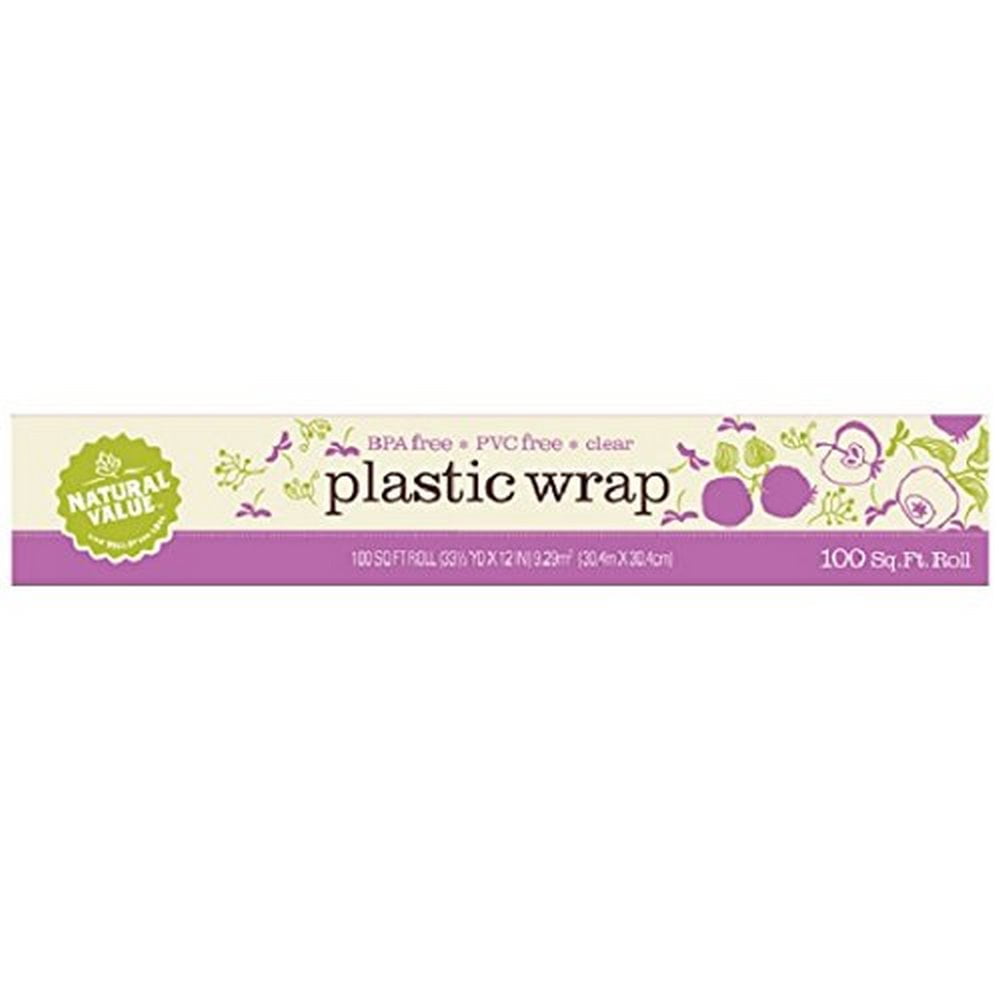 Natural Value Clear Plastic Wrap, 100 ft