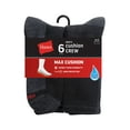 thumbnail image 2 of Hanes 6-Pack Crew Socks Mens Max Cushion, Wicking Cool ComfortBlend, 2 of 7