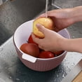 thumbnail image 6 of Clearance!Fdelink Fruit Plate Clearance Kitchen Plastic Vegetable Washing Basket Double Layer Fruit Plate Vegetable Basket Multifunctional Storage Basket, 6 of 8