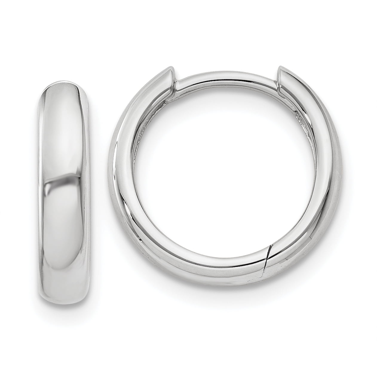 Beautiful 14k White Gold Round Hinged Hoop Earrings Beautiful 14k White Gold Round Hinged Hoop Earrings